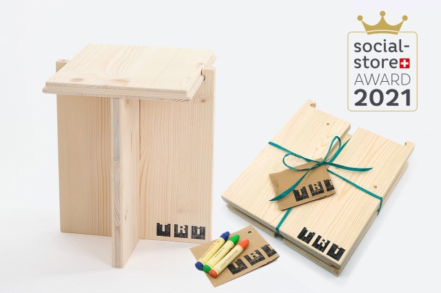 TRI Kinderhocker natur