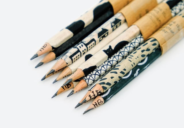 Bleistifte 3er Set schwarz weiss