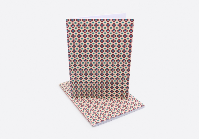 Heft Quadratmuster pink marine