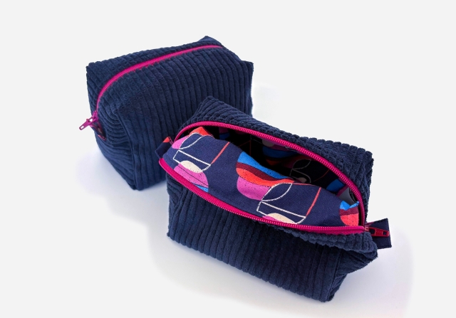 Necessaire Cord dunkelblau