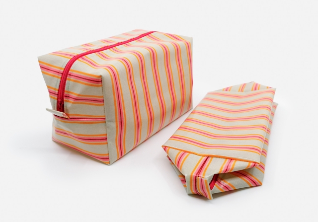 Necessaire Streifen orange
